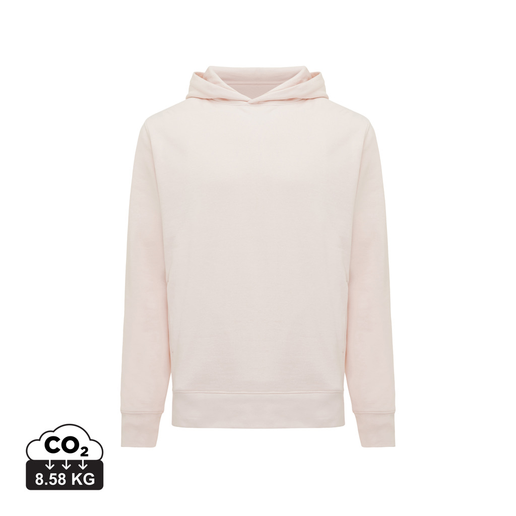 Sweat capuche personnalisé unisexe coton bio 280g Iqoniq Yengo cloud pink